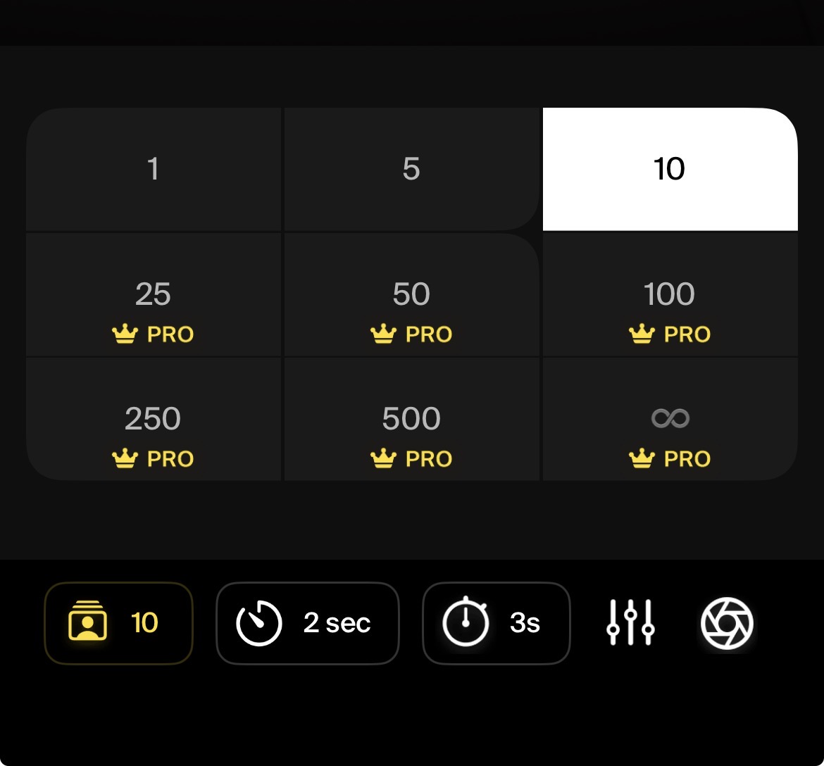 Set number of photos in Lenspal